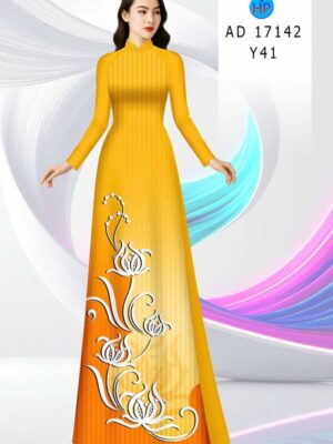 Vải Áo Dài Hoa In 3D AD 17142