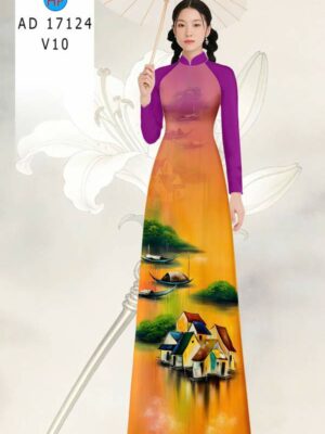 Vải Áo Dài Phong Cảnh AD 17124