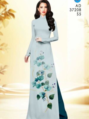 Vải Áo Dài Hoa In 3D AD 37208