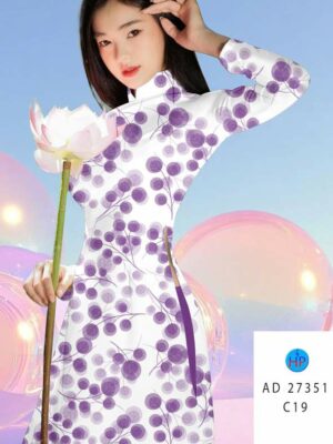 Vải Áo Dài Hoa In 3D AD 27351