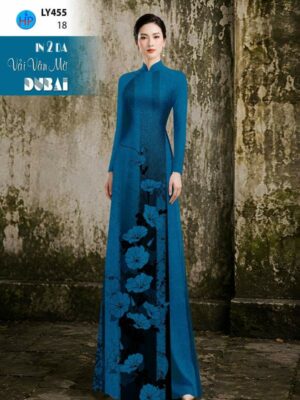 Vải Áo Dài Hoa In 4D AD LY455