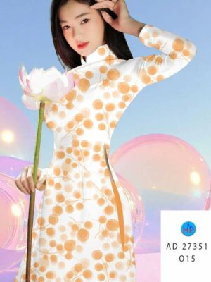 Vải Áo Dài Hoa In 3D AD 27351