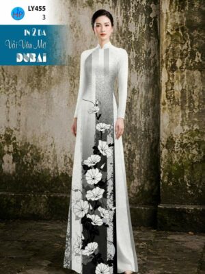 Vải Áo Dài Hoa In 4D AD LY455