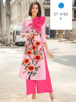 Vải Áo Dài Hoa In 3D AD CT4163