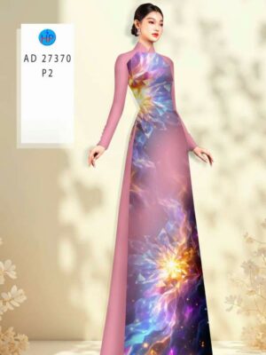 Vải Áo Dài Hoa In 3D AD 27370
