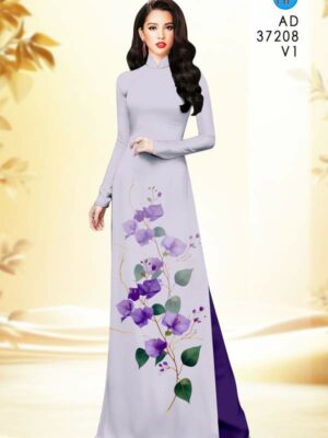 Vải Áo Dài Hoa In 3D AD 37208