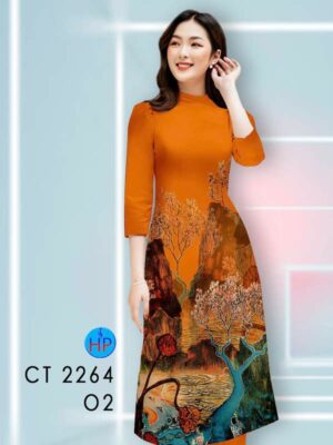 Vải Áo Dài Cách Tân Phong Cảnh AD CT2264