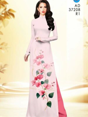 Vải Áo Dài Hoa In 3D AD 37208