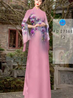 Vải Áo Dài Hoa In 3D AD 27368