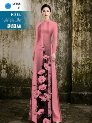 Vải Áo Dài Hoa In 4D AD LY455