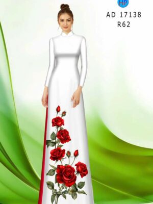 Vải Áo Dài Hoa Hồng AD 17138