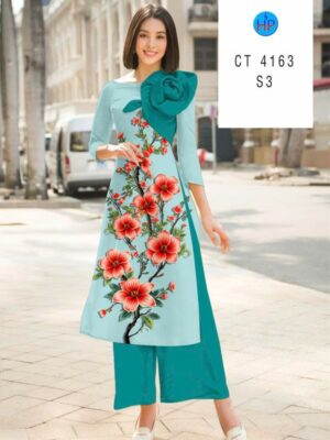 Vải Áo Dài Hoa In 3D AD CT4163