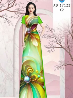 Vải Áo Dài Hoa In 3D AD 17122