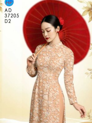 Vải Áo Dài Hoa In 3D AD 37205