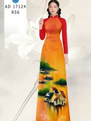 Vải Áo Dài Phong Cảnh AD 17124