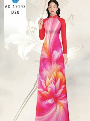 Vải Áo Dài Hoa In 3D AD 17143