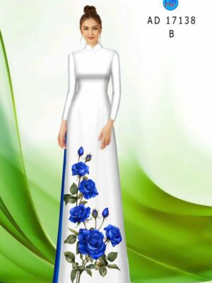Vải Áo Dài Hoa Hồng AD 17138