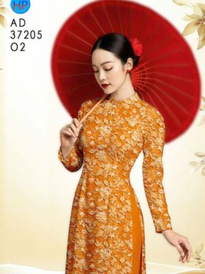 Vải Áo Dài Hoa In 3D AD 37205