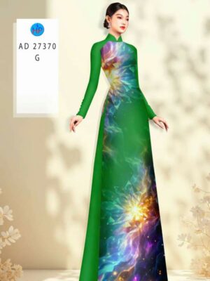 Vải Áo Dài Hoa In 3D AD 27370
