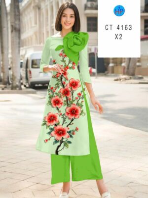 Vải Áo Dài Hoa In 3D AD CT4163