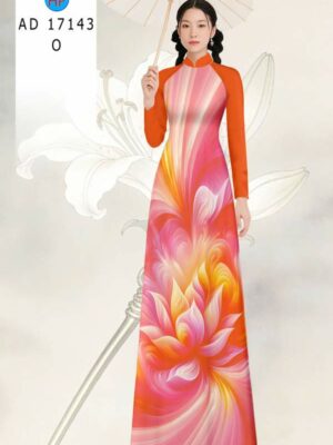 Vải Áo Dài Hoa In 3D AD 17143
