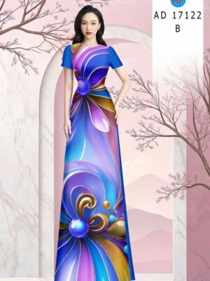 Vải Áo Dài Hoa In 3D AD 17122