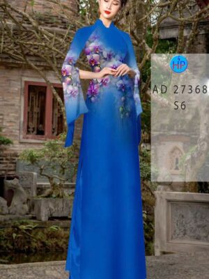 Vải Áo Dài Hoa In 3D AD 27368