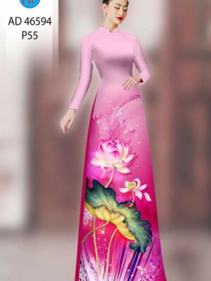 Vải Áo Dài Hoa Sen AD 46594