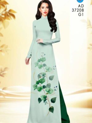 Vải Áo Dài Hoa In 3D AD 37208