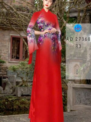 Vải Áo Dài Hoa In 3D AD 27368