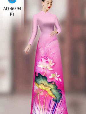 Vải Áo Dài Hoa Sen AD 46594