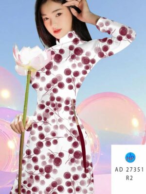 Vải Áo Dài Hoa In 3D AD 27351