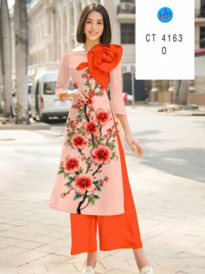 Vải Áo Dài Hoa In 3D AD CT4163