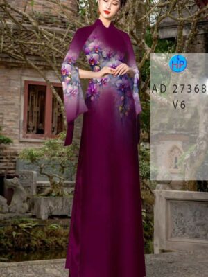 Vải Áo Dài Hoa In 3D AD 27368