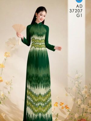 Vải Áo Dài Hoa In 3D AD 37207