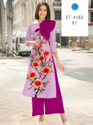 Vải Áo Dài Hoa In 3D AD CT4163
