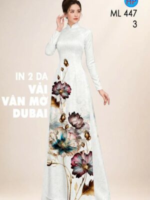 Vải Áo Dài Hoa In 4D AD ML447