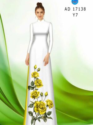Vải Áo Dài Hoa Hồng AD 17138