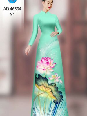Vải Áo Dài Hoa Sen AD 46594