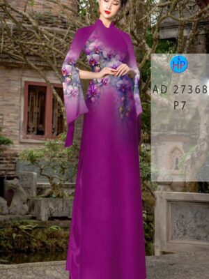 Vải Áo Dài Hoa In 3D AD 27368