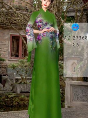 Vải Áo Dài Hoa In 3D AD 27368