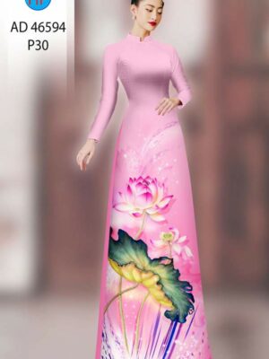 Vải Áo Dài Hoa Sen AD 46594