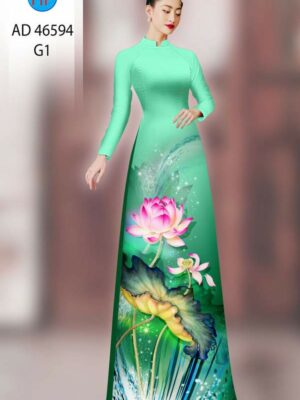 Vải Áo Dài Hoa Sen AD 46594