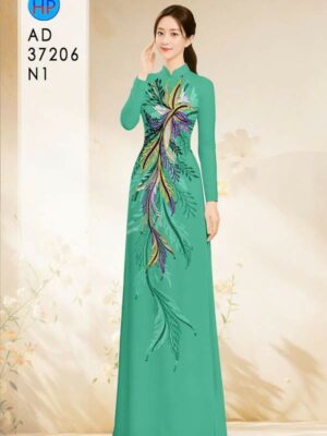 Vải Áo Dài Hoa In 3D AD 37206