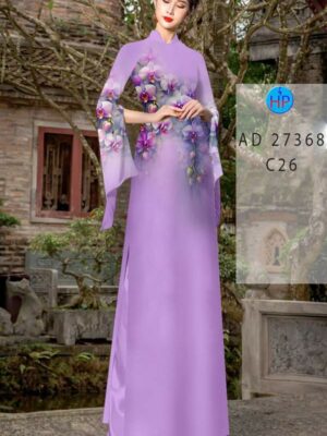 Vải Áo Dài Hoa In 3D AD 27368