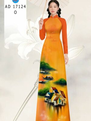 Vải Áo Dài Phong Cảnh AD 17124