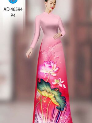 Vải Áo Dài Hoa Sen AD 46594