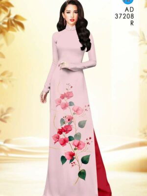 Vải Áo Dài Hoa In 3D AD 37208