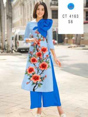 Vải Áo Dài Hoa In 3D AD CT4163