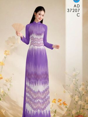 Vải Áo Dài Hoa In 3D AD 37207